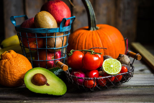 Laraba fruit and veg in baskets