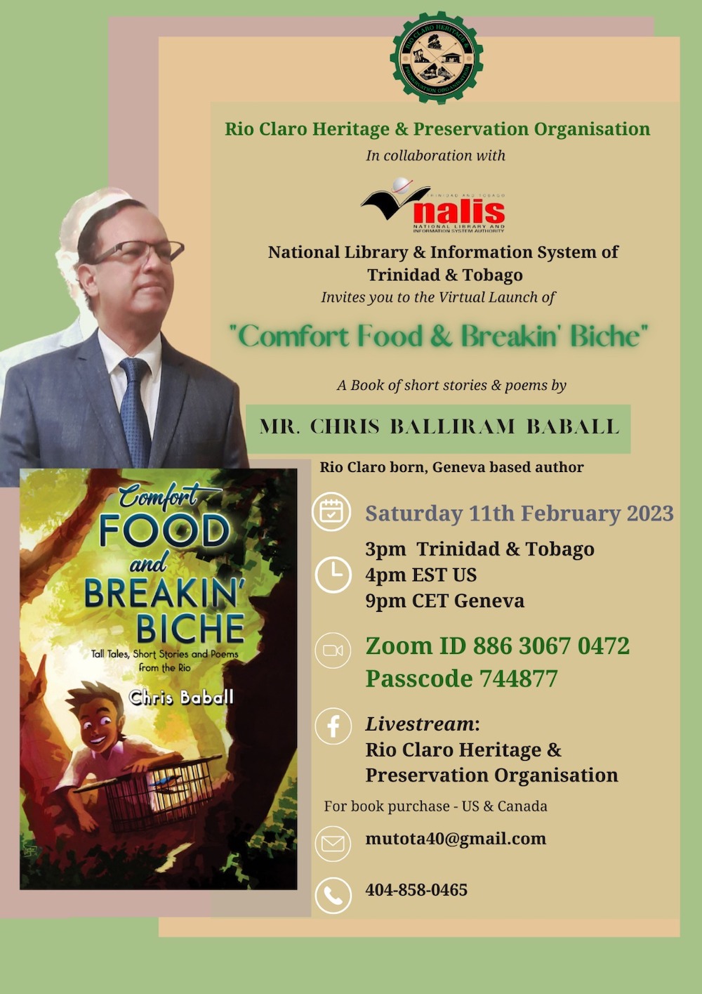 Book launch Comfort Food and Breakin' Biche - Chris Baball