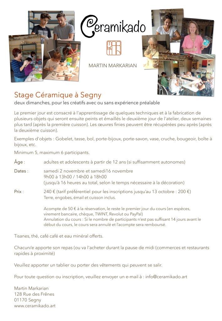 Stage céramique français