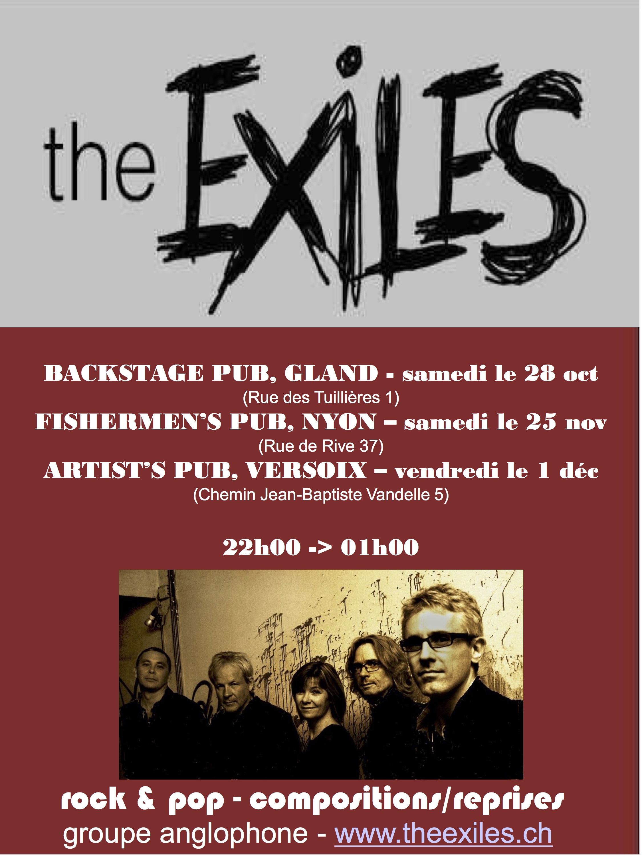 Exiles web flyer sepia three gigs autumn 2017 copy