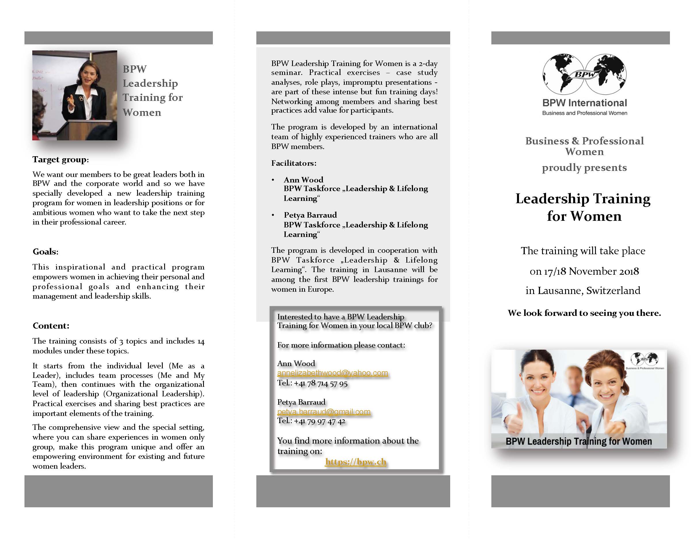 BPW Flyer Leadership Training Lausanne Nov2018 Page 1