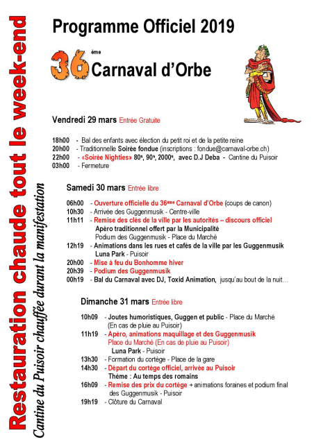 Carnaval Orbe program