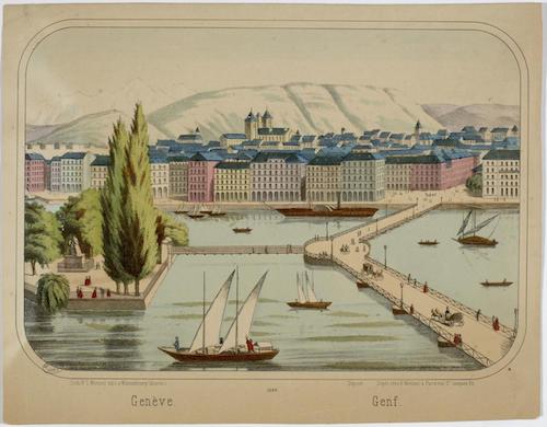 Vue de Genève prise du quai des Bergues Wenzel BGE