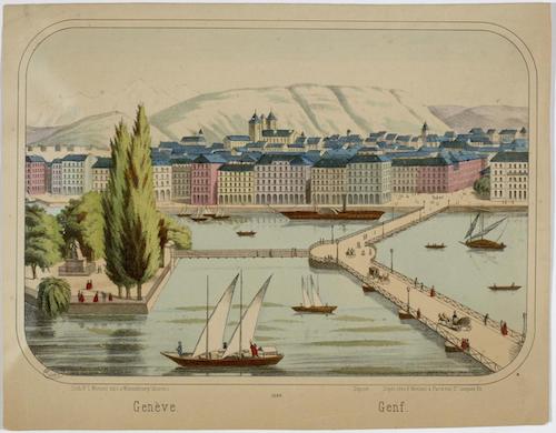 Vue de Genève prise du quai des Bergues Wenzel BGE