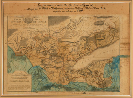 Carte des environs de Geneve annotee en 1814 par Charles Pictet de Rochemont 1776 Fondation des Archives de la Famille Pictet