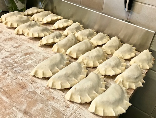 pierogis lined up